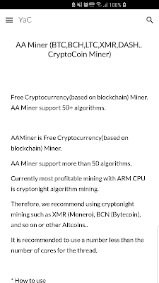 AA Miner (BTC,LTC,XMR.. CryptoCoin Miner) Guide screenshot-app