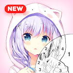 Anime Girl Color by Number screenshot-app