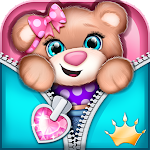 Teddy Bear Zipper Lock Screen screenshot-app