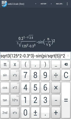 web2.0calc (free) screenshot-app