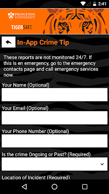 TigerSafe screenshot-app