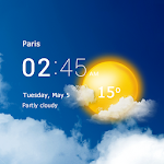 Transparent clock and weather screenshot-app