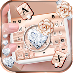 Diamond Rose Gold Keyboard Background screenshot-app