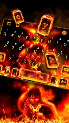 Flaming Fire Battle Keyboard Theme screenshot-app