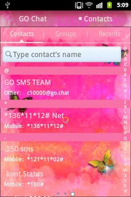 Nice Pink Theme GO SMS Pro screenshot-app