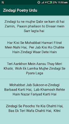 Zindagi Shayari Urdu screenshot-app
