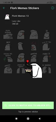 Stickers de Flork Memes para WhatsApp screenshot-app