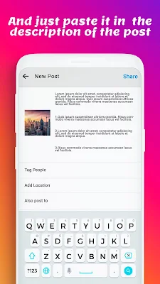 line space for insta : Best Bio Maker screenshot-app