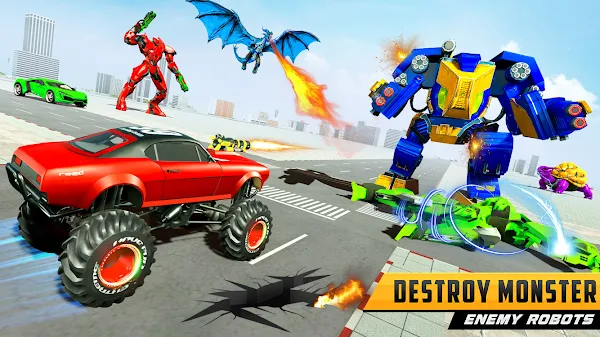 Police Dragon Robot Car Game screenshot-app