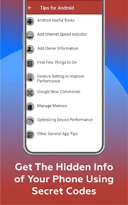 Secret Codes for Android screenshot-app