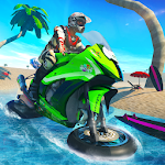 Water surfer beach bike racing screenshot-app