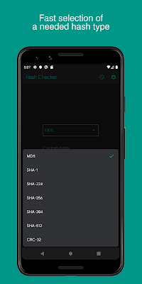 Hash Checker: MD5, SHA-1/224/256/384/512, CRC-32 screenshot-app