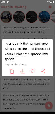 Stephen Hawking and Sayings screenshot-app