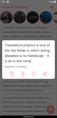 Stephen Hawking and Sayings screenshot-app