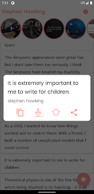 Stephen Hawking and Sayings screenshot-app