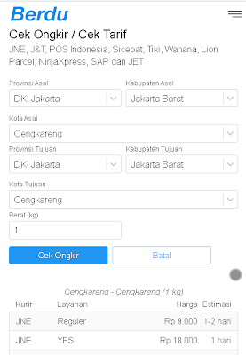 Cek Ongkir - Berdu screenshot-app