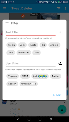 Tweet deleter - delete your tweets screenshot-app