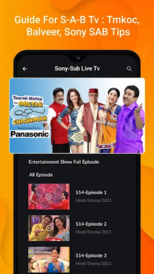 Sab TV Live HD Shows Tips 2022 screenshot-app