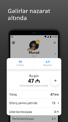 Taksometr (Uber): sürücülər üçün tətbiq screenshot-app